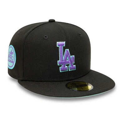 New Era Black Los Angeles Dodgers 1980 Mlb All-star Game Black Light 59fifty Fitted Hat