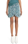 Isabel Marant Milendi Ruched Ruffle Mini Skirt In Green