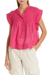 Isabel Marant Étoile Leaza-ga Pintuck Cotton Blouse In Fuchsia