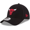 New Era 9forty Chicago Bulls Woven Baseball Cap In Black