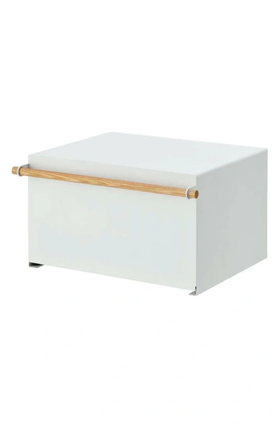 Yamazaki Tosca Steel & Wood Bread Box In White