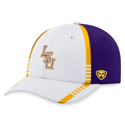 TOP OF THE WORLD TOP OF THE WORLD WHITE/PURPLE LSU TIGERS ICONIC FLEX HAT
