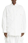 Attico Logo-embroidered Shirt Jacket In White