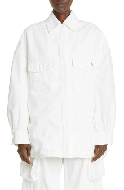 Attico Logo-embroidered Shirt Jacket In White