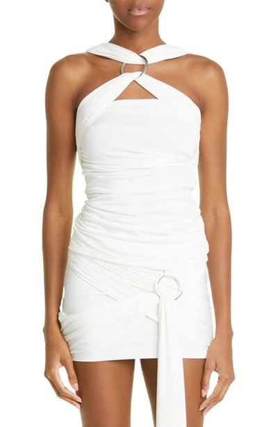 Attico Ginnie Tank Top With Front Ring Detail In White