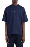 Marni Logo-print Short-sleeved T-shirt In Dark Blue