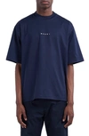 Marni Logo-print Short-sleeved T-shirt In Navy