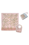 Atelier Choux In Bloom Pink Bib & Swaddle Set In Bloom Pink