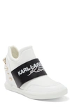 Karl Lagerfeld Charsi Wedge Sneaker In Bright White/ Black