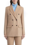 Lafayette 148 Camel Hair Double-breasted Trinity Blazer
