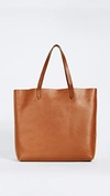 Madewell The Transport Large Leather Tote In English Saddle