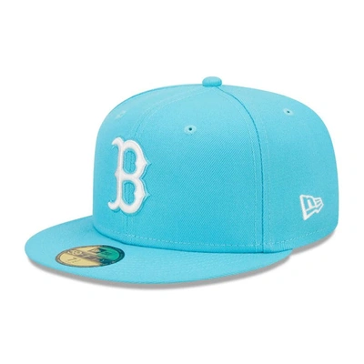 NEW ERA NEW ERA BLUE BOSTON RED SOX VICE HIGHLIGHTER LOGO 59FIFTY FITTED HAT
