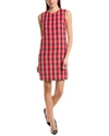 OSCAR DE LA RENTA TWEED SILK-LINED SHIFT DRESS