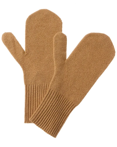 Phenix Solid Cashmere Mittens In Brown