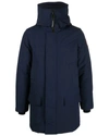 Canada Goose Navy Blue Logo Detail Parka Jacket In Blue