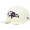 New Era Cream Baltimore Ravens Chrome Dim 59fifty Fitted Hat In Cream
