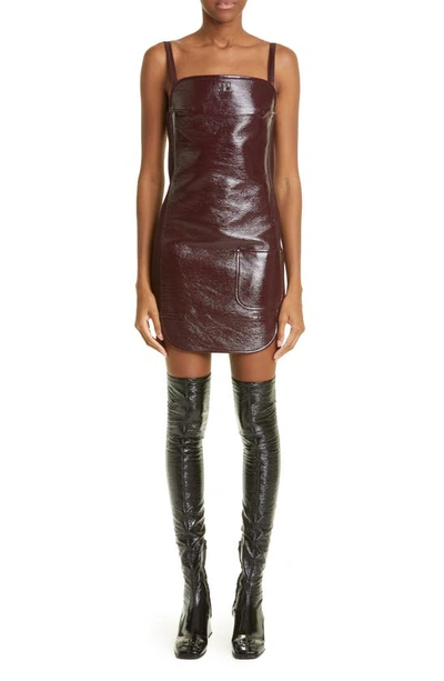 Courrges Mini Vinyl Dress In Burgundy | ModeSens