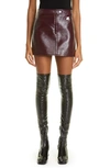 Courrèges Brown Zip-fly Vinyl Miniskirt