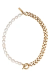 SAINT MORAN FRESHWATER PEARL & CURB CHAIN NECKLACE