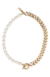 Saint Moran St. Moran Freshwater Pearl & Curb Chain Necklace In White