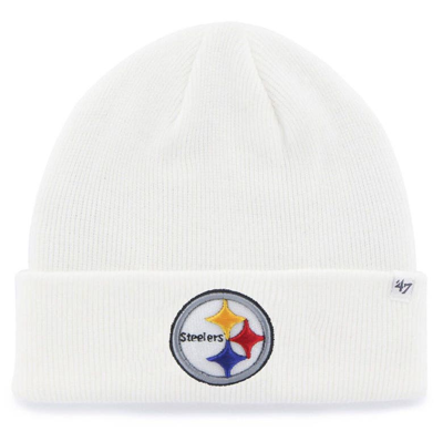 47 ' White Pittsburgh Steelers Secondary Basic Cuffed Knit Hat