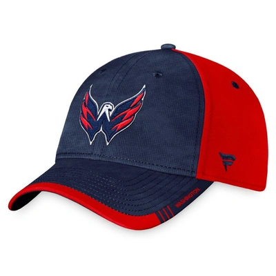 Fanatics Branded Navy/red Washington Capitals Authentic Pro Rink Camo Flex Hat In Navy,red