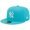 NEW ERA NEW ERA BLUE NEW YORK YANKEES VICE HIGHLIGHTER LOGO 59FIFTY FITTED HAT