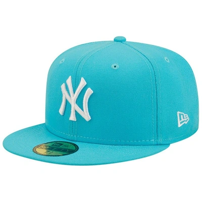 New Era Blue New York Yankees Vice Highlighter Logo 59fifty Fitted Hat