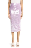 Rotate Birger Christensen Tasha Embellished Pencil Midi Skirt In Lupine