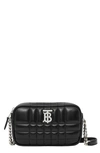 Burberry Mini Lola Quilted Leather Camera Bag In Black/ Black