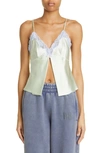 ALEXANDER WANG LACE TRIM SILK CHARMEUSE BUTTERFLY CAMISOLE