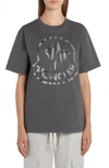 Moncler Cockerel Logo Cotton Graphic Tee In Charcoal