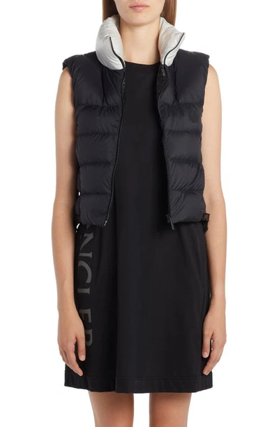 Moncler Black Pavin Down Filled Gilet With High Collar