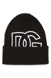 DOLCE & GABBANA DG LOGO COTTON CUFF BEANIE