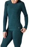 Smartwool Long Sleeve Merino Wool Thermal Top In Twilight Blue Heather