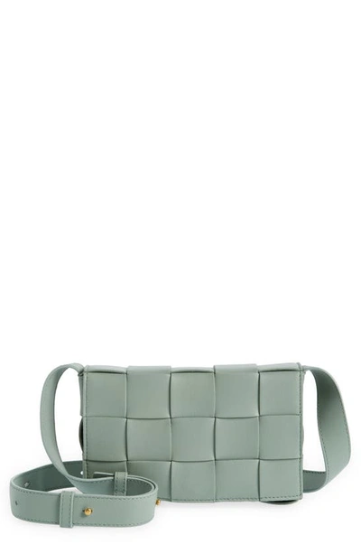 Bottega Veneta Small Intrecciato Leather Cassette Crossbody Bag In Neutral