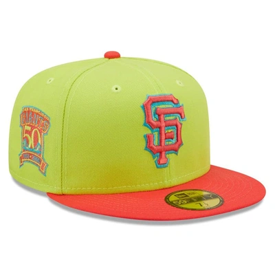 New Era Men's  Green, Red San Francisco Giants Cyber Highlighter 59fifty Fitted Hat In Green,red