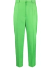 Alexander Mcqueen High-waisted Slim-cut Trousers In Green