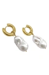 Saint Moran Capri Freshwater Pearl Huggie Earrings In White
