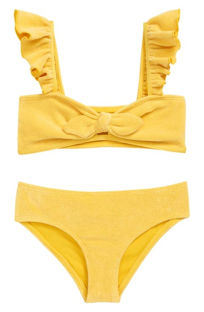 Zimmermann Kids' Clover Printed Bikini In Mustard