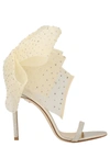 Jimmy Choo Aveline 100 Bow-detailed Glittered Woven Sandals In Gold