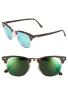 Ray Ban Ray-ban Clubmaster Mirrored Sunglasses, Rb3016 51 In Green Flash