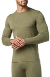 Smartwool Classic Long Sleeve Merino Wool Thermal Top In Winter Moss Heather