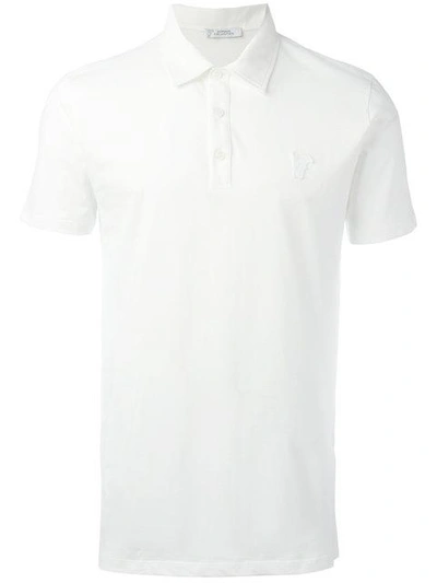 Versace Medusa Patch Polo Shirt In White