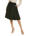 REBECCA TAYLOR REFINED SUITING PLEATED WOOL-BLEND A-LINE SKIRT