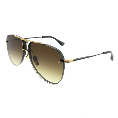 Dita Decade-two Drx-2082-b-blk-gld-62 Unisex Aviator Sunglasses In Matte Black-18k Gold- Ar