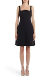 Valentino Open-back Wool And Silk-blend Crepe Mini Dress In 0no-nero