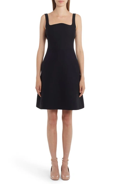 Valentino Open-back Wool And Silk-blend Crepe Mini Dress In Black