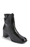Paul Green Panache Waterproof Bootie In Black Crinkled Patent