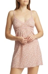 Hanky Panky Cross-dyed Leopard Chemise In Desert Rose/ White
